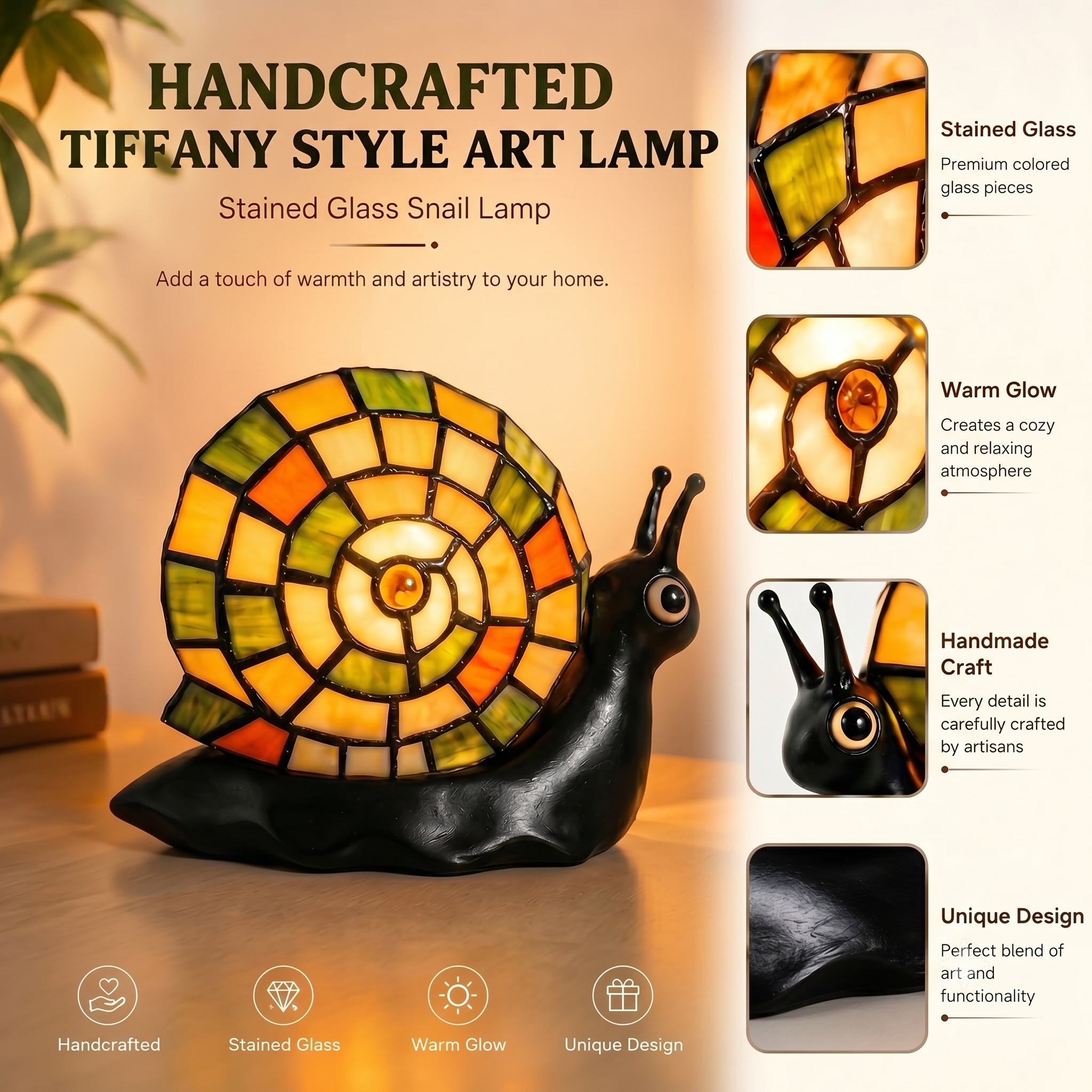 handcraftedtiffany style art lamp handcraftedtiffany style art lamp